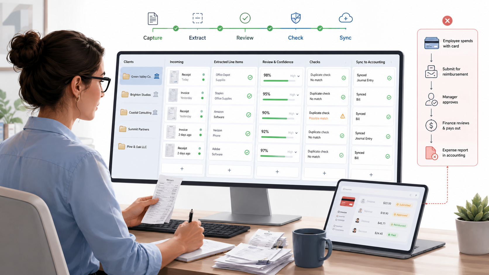 Expensify alternative comparison for bookkeepers managing QuickBooks clients