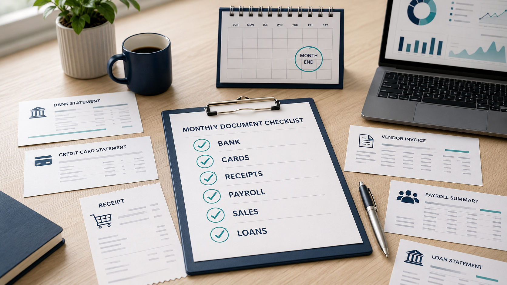 Bookkeeping Monthly Document Checklist: Copy-Paste for Every Client - feature image